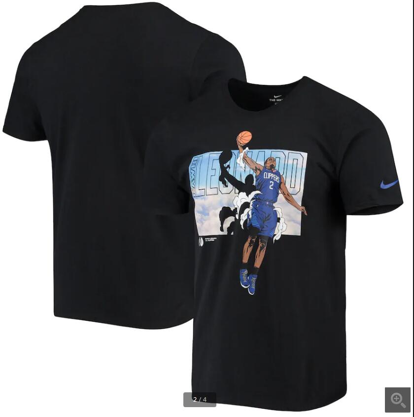 2020 NBA Men Kawhi Leonard LA Clippers Nike Elevation TShirt Black